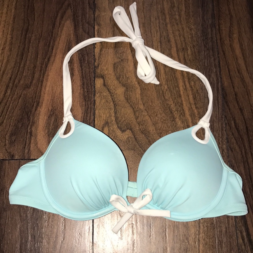 Victoria's Secret aqua push-up halter bikini top